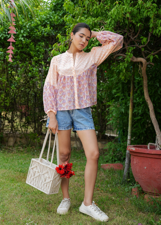 Hand Block Printed Lucy Cotton Blouse