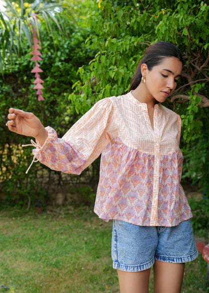 Hand Block Printed Lucy Cotton Blouse