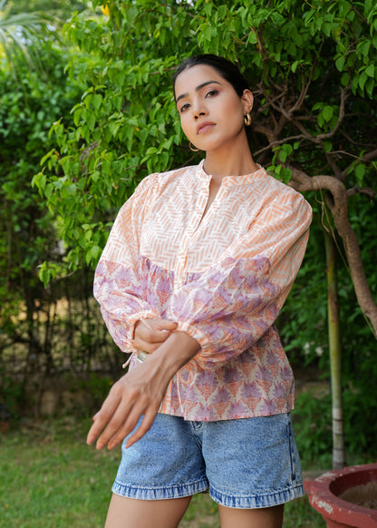 Hand Block Printed Lucy Cotton Blouse