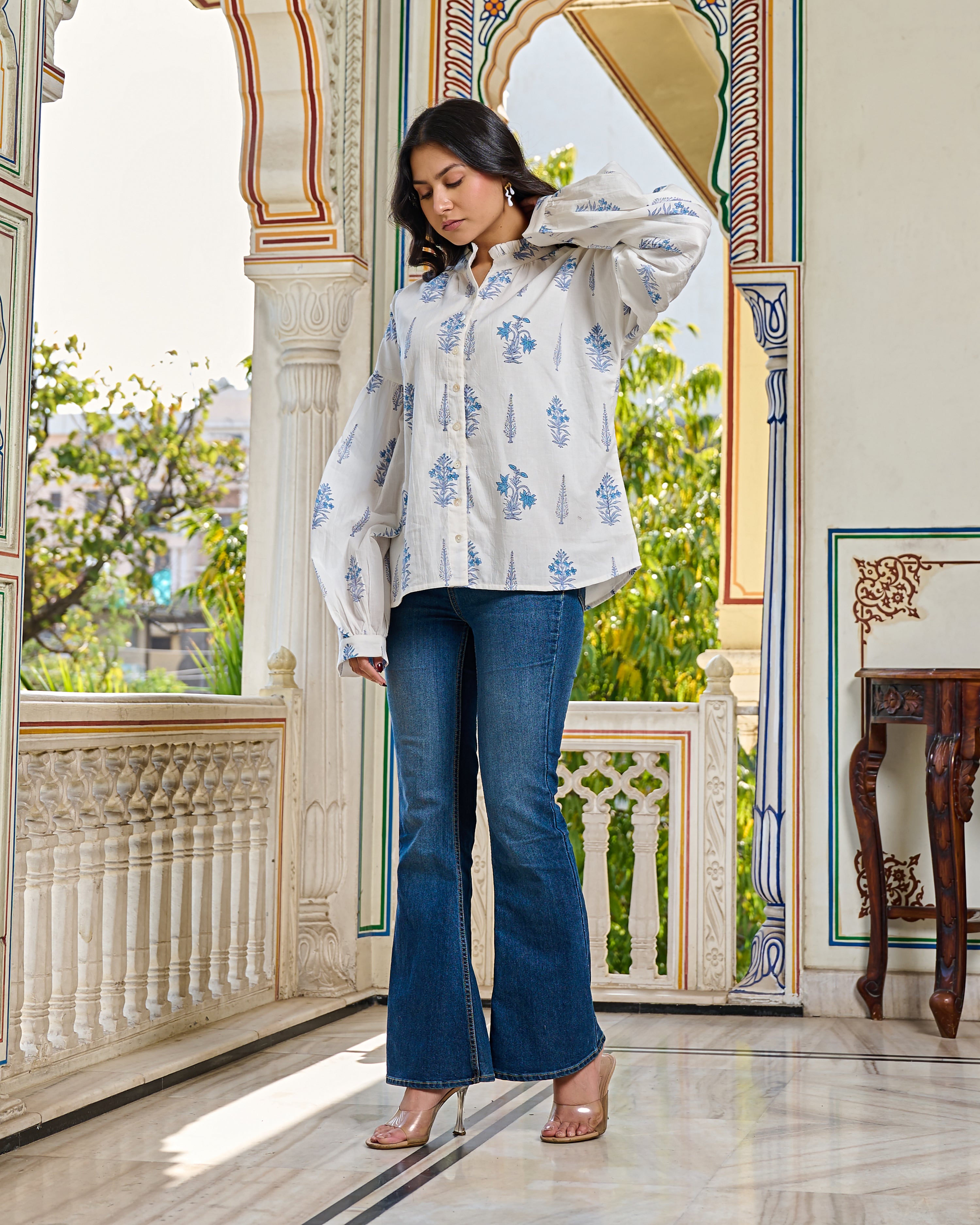 Elegant Hand Block Printed Cotton Top