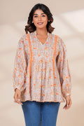 Women Cotton Hand Block Printed Summer Peplum Top