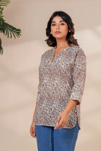Women Cotton Hand Block Printed V-Neck Summer Top