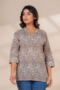Women Cotton Hand Block Printed V-Neck Summer Top