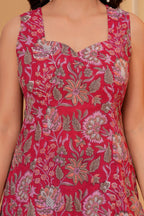 Anaya Hand Block Print Cotton Tunic | Sweetheart Neck with Side Slits