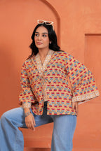 Ira Cotton Floral Hand Block Print Tie-Up Top