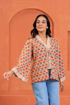 Ira Cotton Floral Hand Block Print Tie-Up Top
