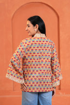 Ira Cotton Floral Hand Block Print Tie-Up Top