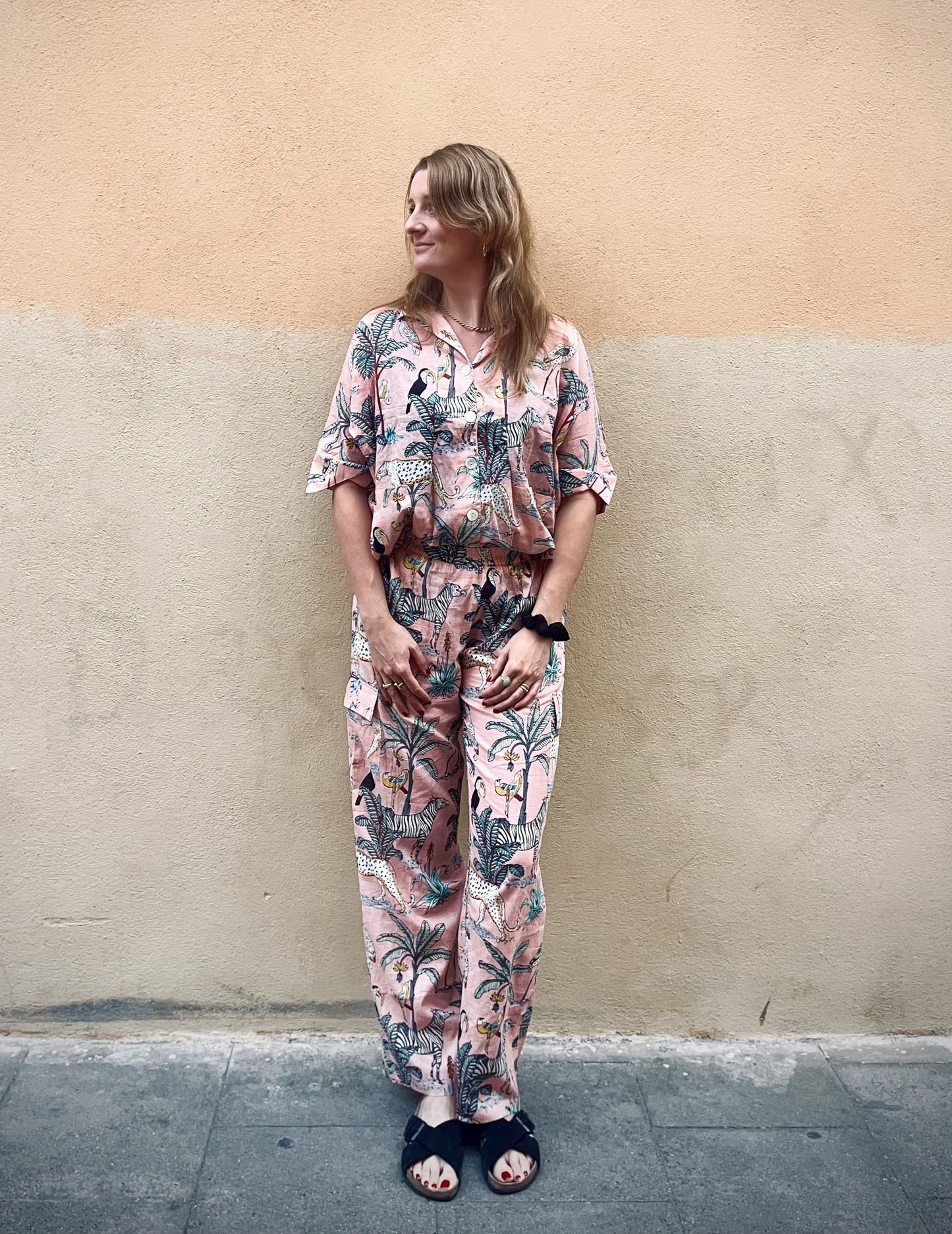 Safari Print Hand Block Cotton Co-ord Set – Relaxed Fit with Half Sleeves