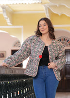 kantha quilted winter jacket
