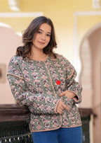 kantha quilted winter jacket