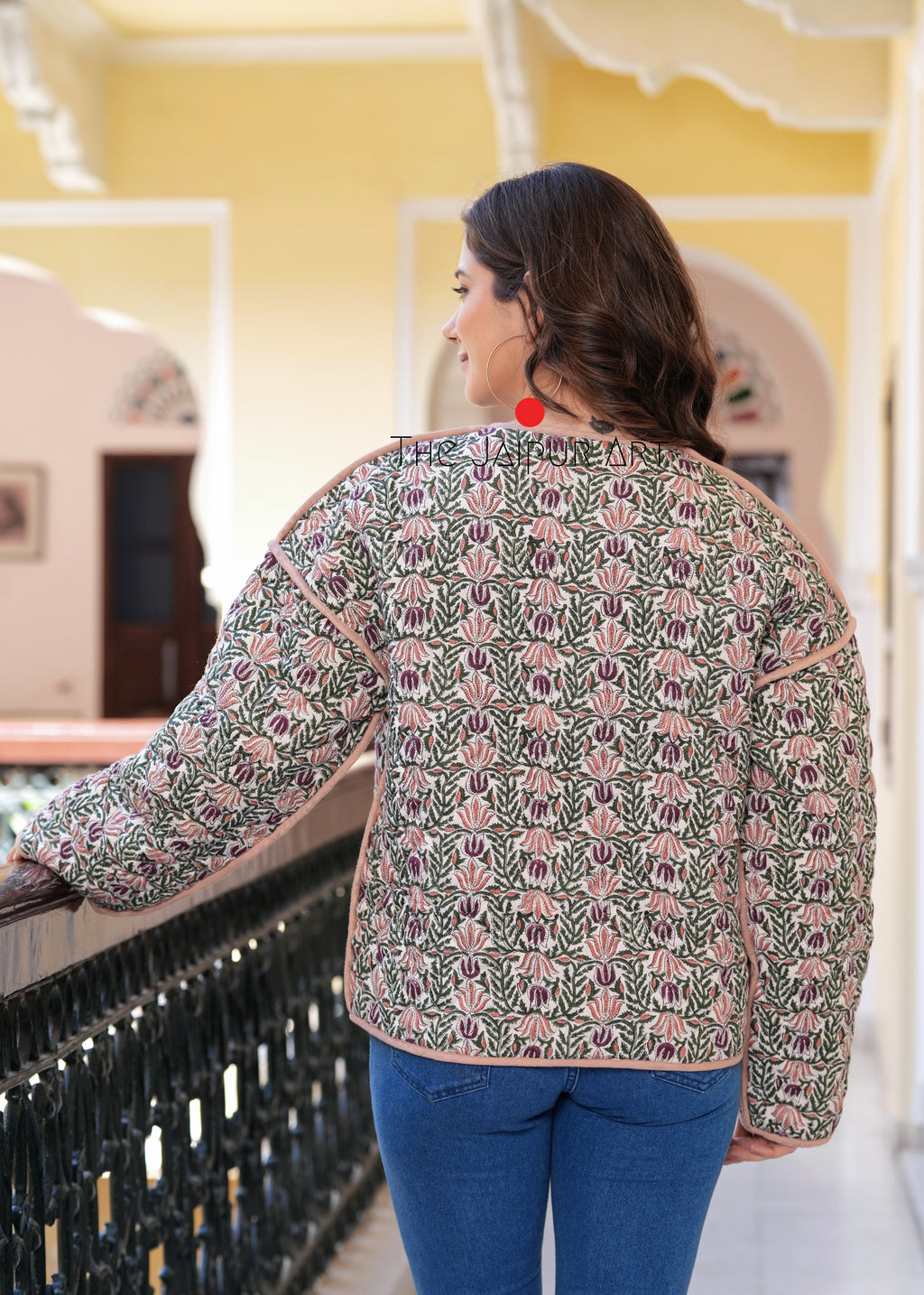 kantha quilted winter jacket
