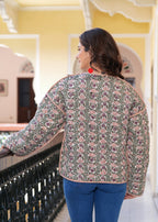kantha quilted winter jacket