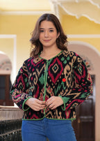 kantha quilted winter jacket