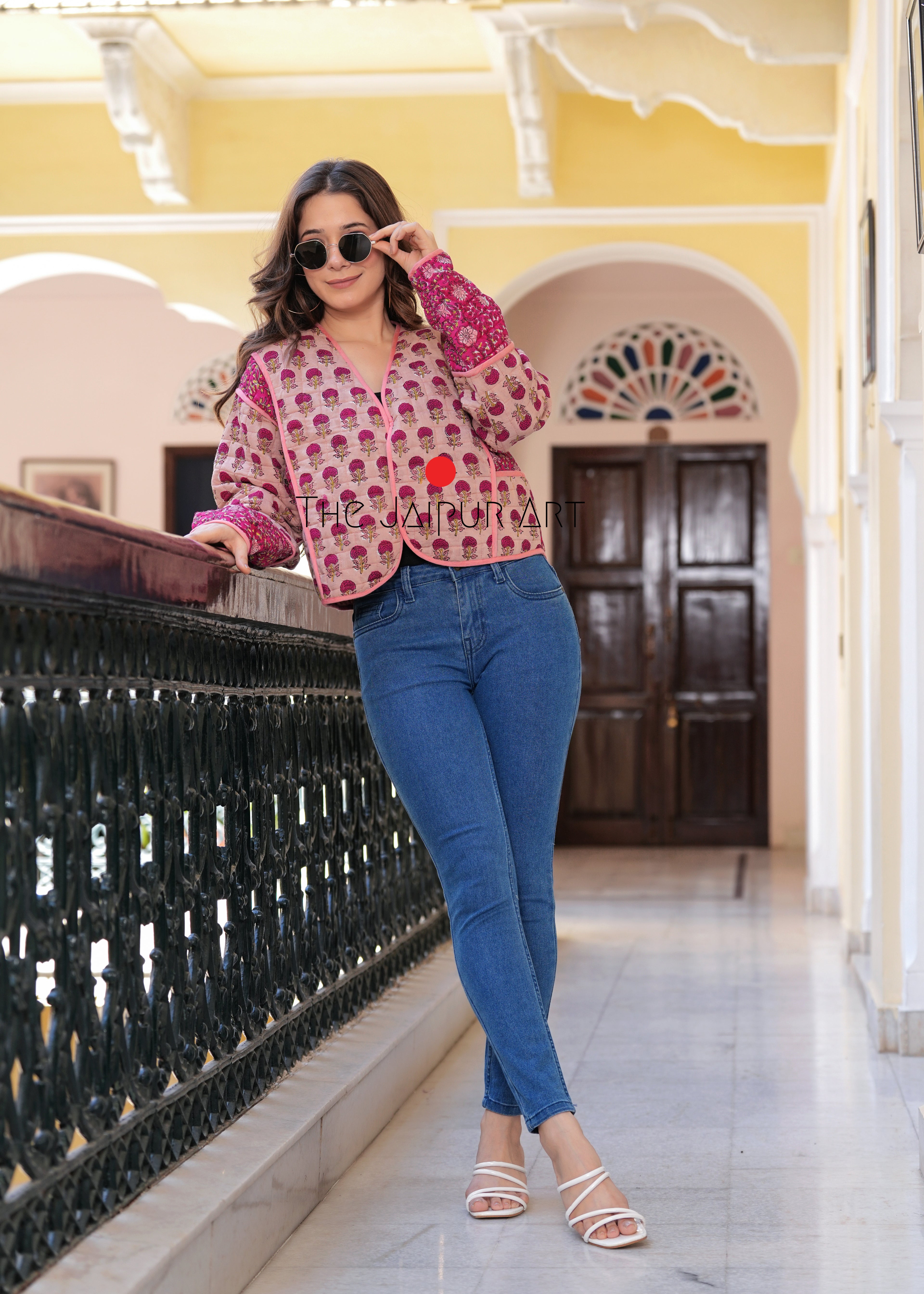 kantha quilted winter jacket