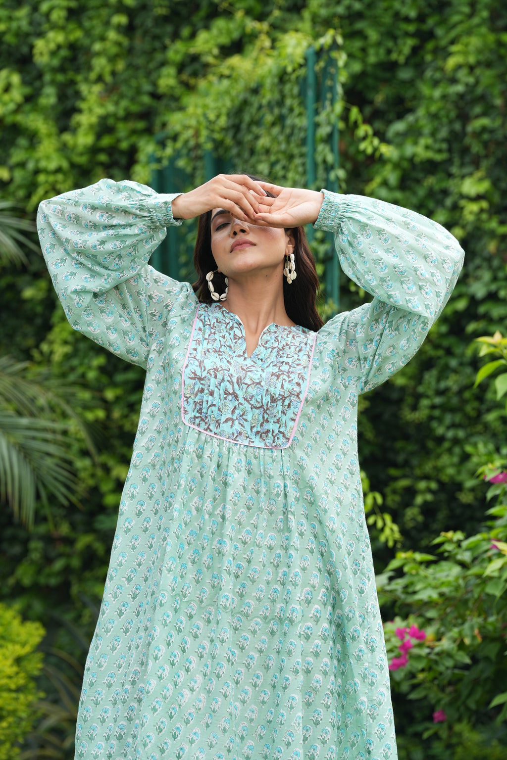 Beautiful Hand Block-Printed Maxi Dress