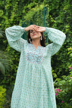 Beautiful Hand Block-Printed Maxi Dress