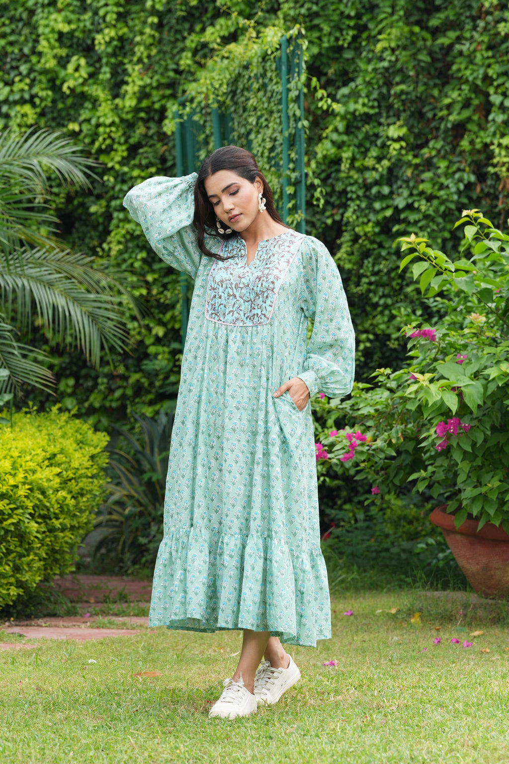 Beautiful Hand Block-Printed Maxi Dress