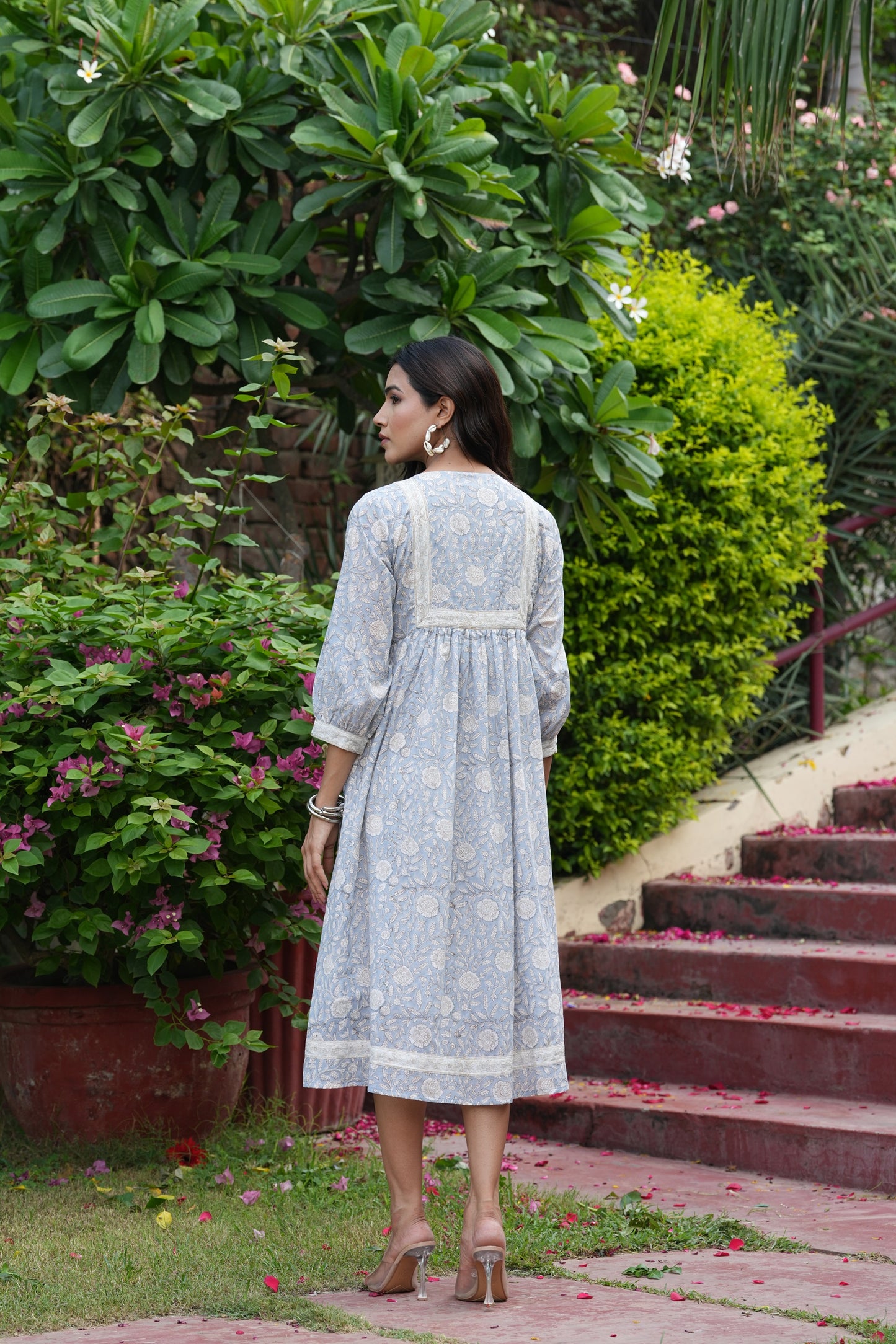 Beautiful Hand Block-Printed Midi Dress.