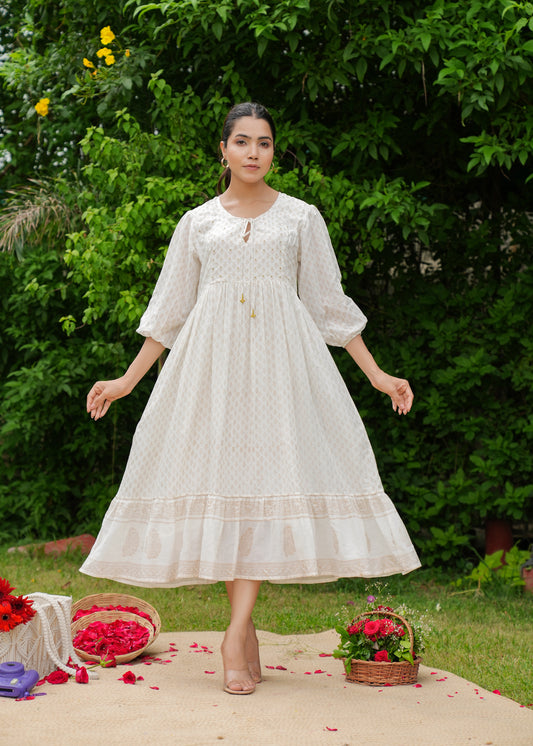 Beautiful White Midi Dress