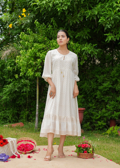 Beautiful White Midi Dress