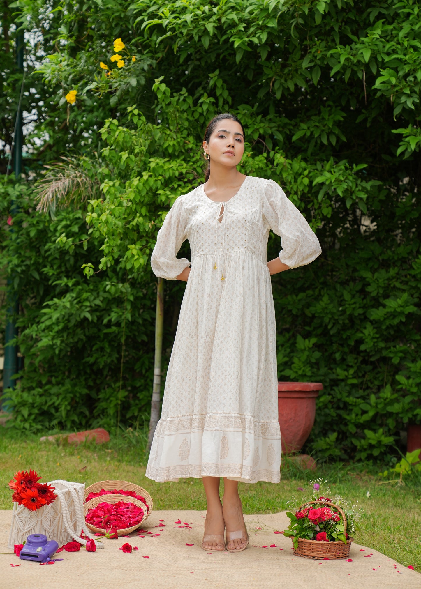 Beautiful White Midi Dress