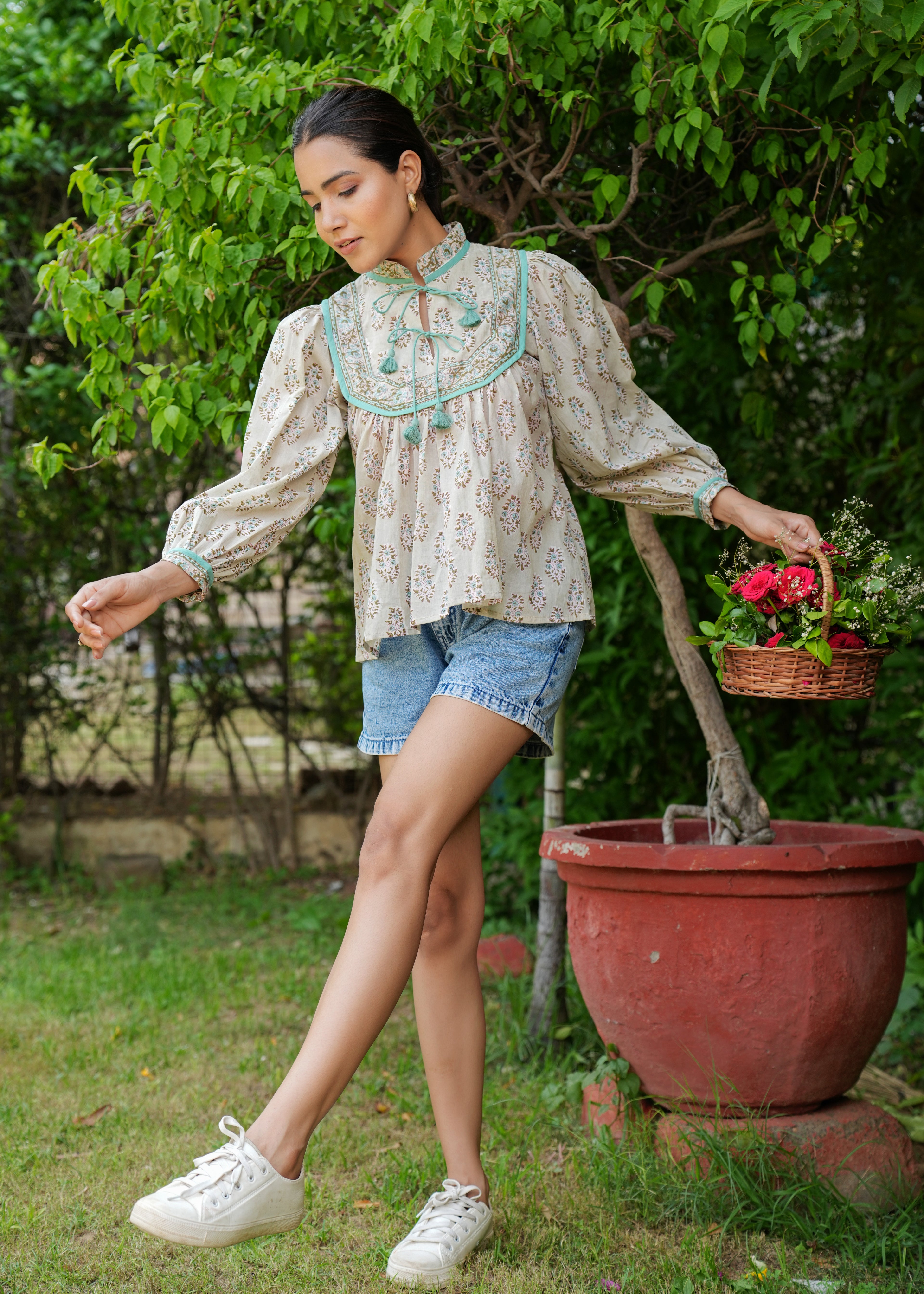 Hand Block Printed Cotton Kyra Blouse