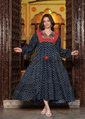 Hand block printed Machine Quilted Abhira Maxi Dress