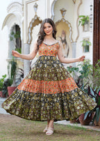 Introducing Hand block Printed Multicolor Midi Dress