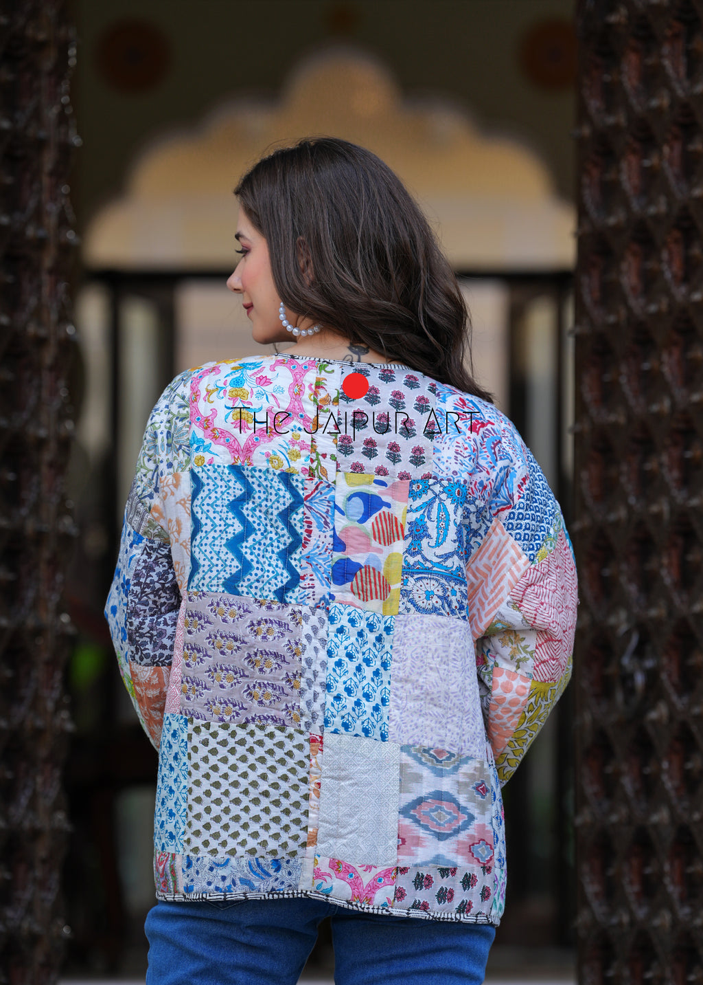 kantha quilted winter jacket