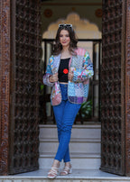 kantha quilted winter jacket