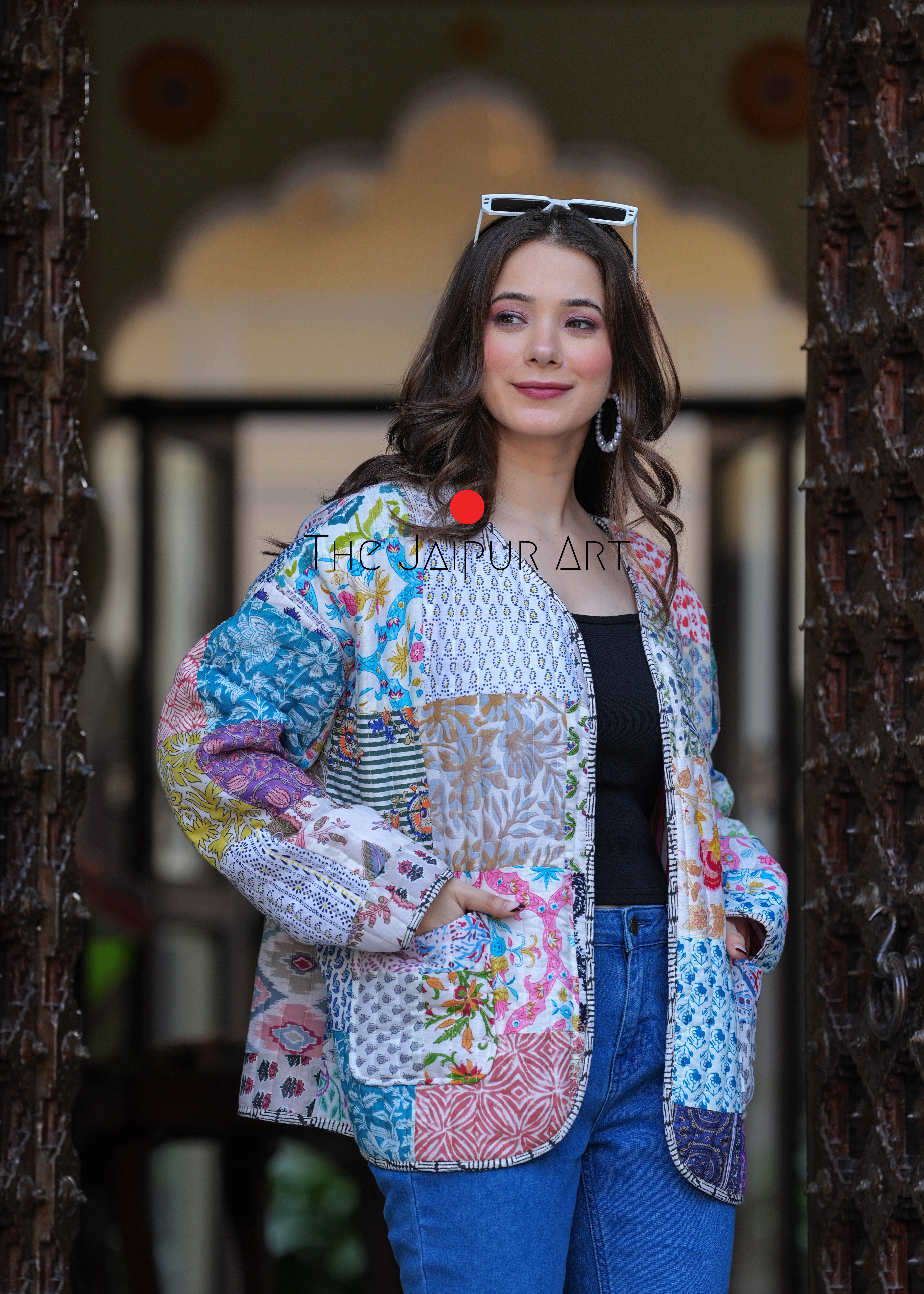 kantha quilted winter jacket