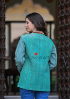 kantha quilted winter jacket