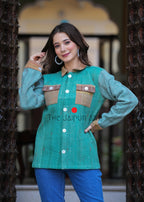 kantha quilted winter jacket