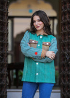 kantha quilted winter jacket
