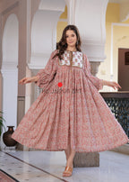 Hand Block Printed Cotton Hailey Midi Dress