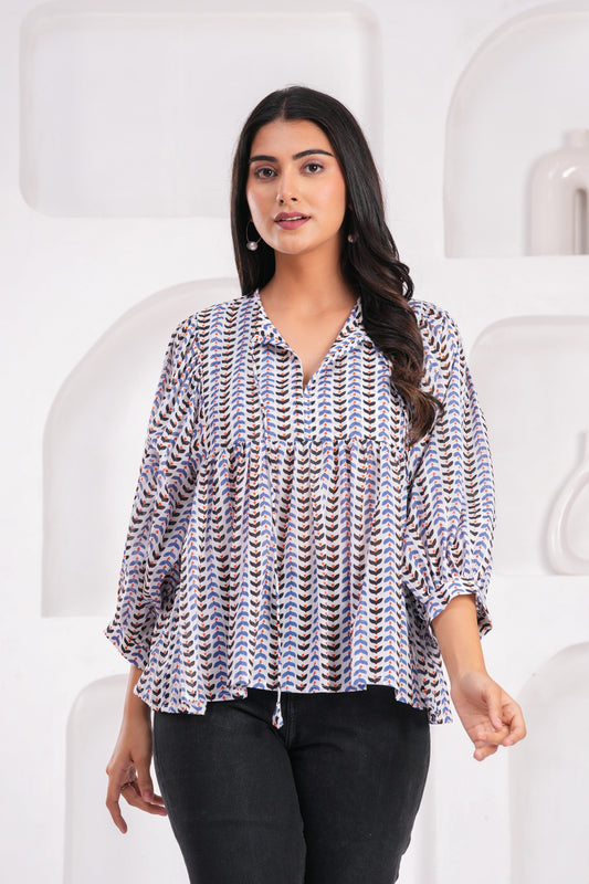 Hand Block Printed Rivka Top