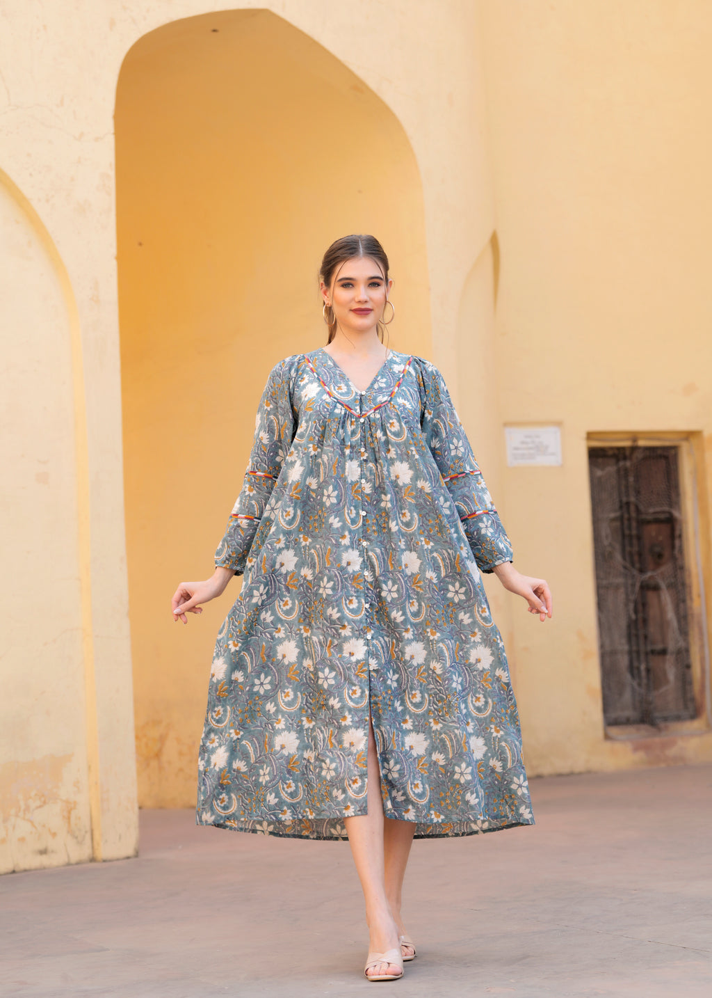 Hazel Grey Maxi dress