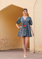 Handblock Printed New arrival Cotton Akiha Mini Dress