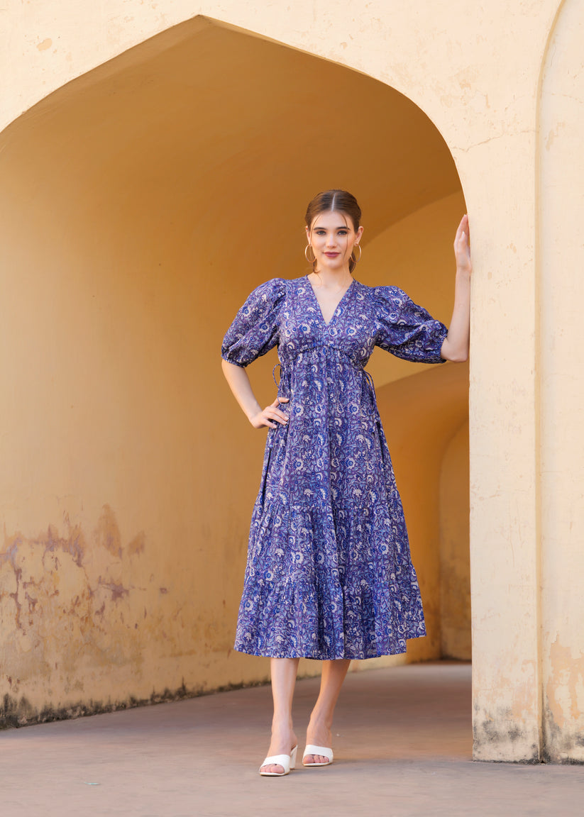 Hand Block Printed Dress | Summer Midi Dress | Maxi Dress Long Dress for  Women | eBay