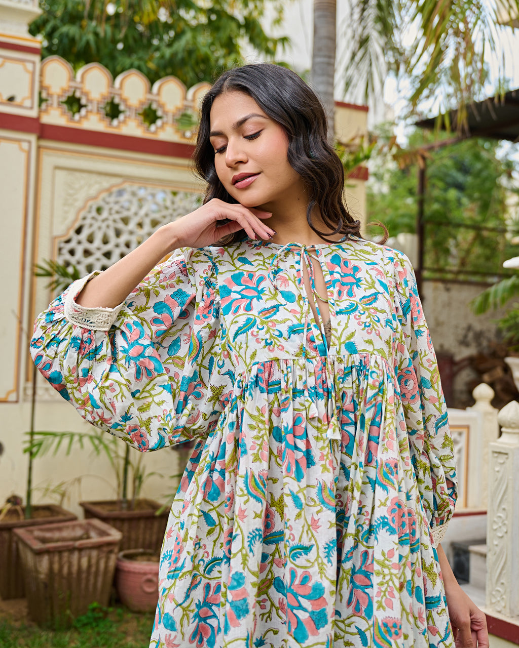 Beautiful Hand Block printed Cotton Mini Dress