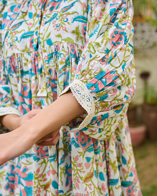 Beautiful Hand Block printed Cotton Mini Dress