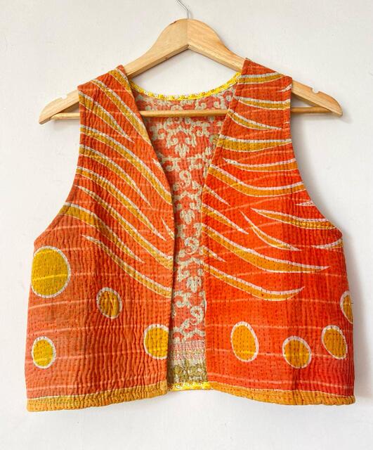 kantha quilted winter jacket
