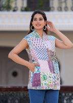 kantha quilted winter jacket