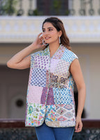 kantha quilted winter jacket