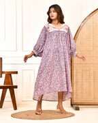 Hand Block Printed Cotton Hailey Midi Dress