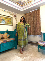 Hand Block Printed Cotton Dulce Wrap Midi Dress