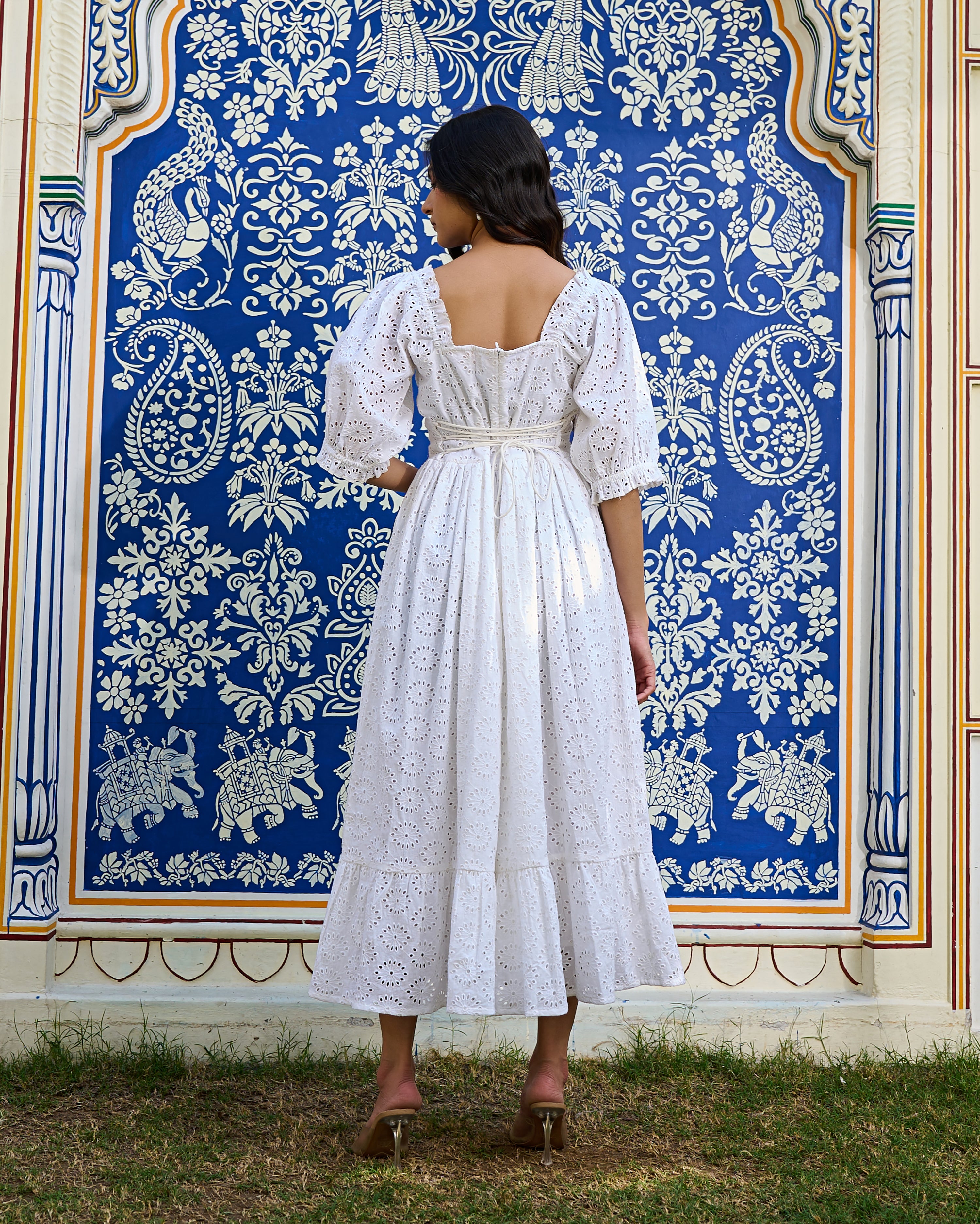 white cotton eyelet summer dress White Eyelet Lace Cotton Sundress