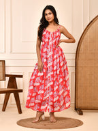 Ruby Bloom Hand Block Print Cotton Dress