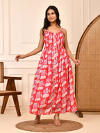 Ruby Bloom Hand Block Print Cotton Dress