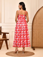 Ruby Bloom Hand Block Print Cotton Dress